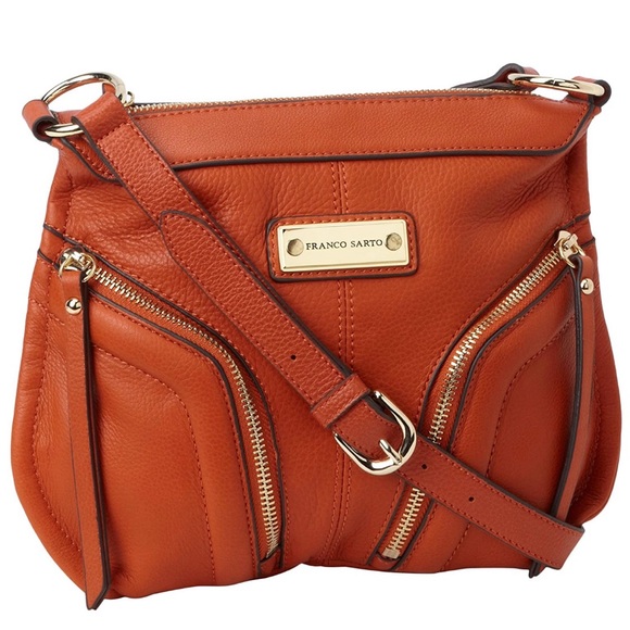 Franco Sarto Clara Crossbody leather purse in Rhumba Orange - Picture 2 of 6